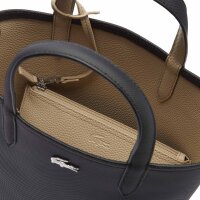 LACOSTE Damen Handtasche - ANNA Vertical Shopping Bag, Wendetasche, Two Tone, 29x22x10cm (HxBxT) Schwarz/Beige