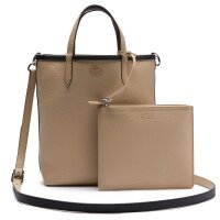 LACOSTE Damen Handtasche - ANNA Vertical Shopping Bag, Wendetasche, Two Tone, 29x22x10cm (HxBxT) Schwarz/Beige