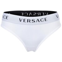 VERSACE Damen Slips 3er Pack - Unterwäsche, Unterhose, Baumwolle, Logobund, einfarbig Weiß M
