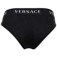 VERSACE Ladies Briefs - Underwear, Underpants, Cotton, Logo Waistband, solid color Black  XL (X-Large)