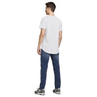 Jack & Jones Mens T-Shirt, 5-Pack - JJENOA, Short Sleeve, Round Neck, Cotton, Solid Color White/Black S (Small)