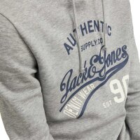JACK&JONES Mens Hoodie, 2-pack - JJETHAN SWEAT HOOD, pullover, logo Grey/Dark Blue XL (X-Large)