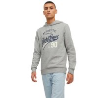 JACK&JONES Mens Hoodie, 2-pack - JJETHAN SWEAT HOOD, pullover, logo Grey/Dark Blue XL (X-Large)