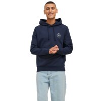 JACK&JONES Mens Hoodie, 2-pack - JJETHAN SWEAT HOOD, pullover, logo Grey/Dark Blue XL (X-Large)
