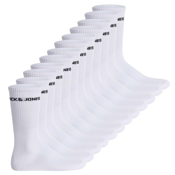 JACK&JONES mens tennis socks, 12 pack - JACLOGO, One Size White 40-46 (UK 7-11)