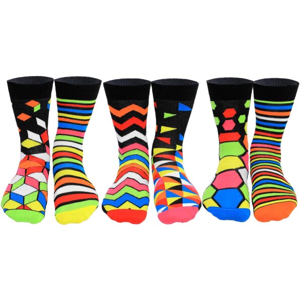 United Oddsocks Herren Socken, 6 Socken Pack - Strumpf, Mottomotive Socks Addict 39-46