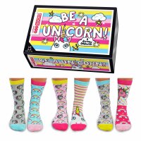United Oddsocks Damen Socken, 6 Socken Pack - Strumpf, Mottomotive Be a Unicorn 37-42