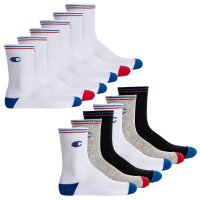 Champion Unisex Socken, 6 Paar - Crew Socken, Logo, Streifen