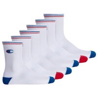 Champion Unisex Socks, 3 Pair - Crew Socks, Logo, Stripes White EU 35-38 (UK 3-5)