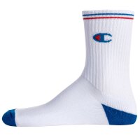 Champion Unisex Socks, 3 Pair - Crew Socks, Logo, Stripes White EU 43-46 (UK 9-11)