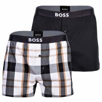 BOSS Mens Woven Boxer Shorts, 2 Pack - Woven Boxer EW, Pyjama Shorts, Poplin