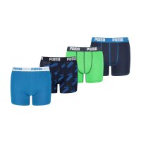 PUMA Jungen Boxer Shorts, 4er Pack - Basic Boxer AOP - ECOM, Cotton Stretch
