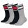 TOMMY HILFIGER childrens socks, Pack of 4 - FLAG ECOM, Logo Design Grey/Navy 35-38