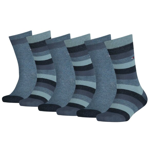 TOMMY HILFIGER Childrens socks, 6-pack - Basic Stripe ECOM, stripes Blue 39-42