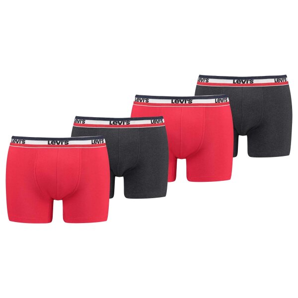 LEVIS Mens Boxer Shorts, 4-pack - Sportswear Logo Boxer Brief ECOM, Cotton Stretch