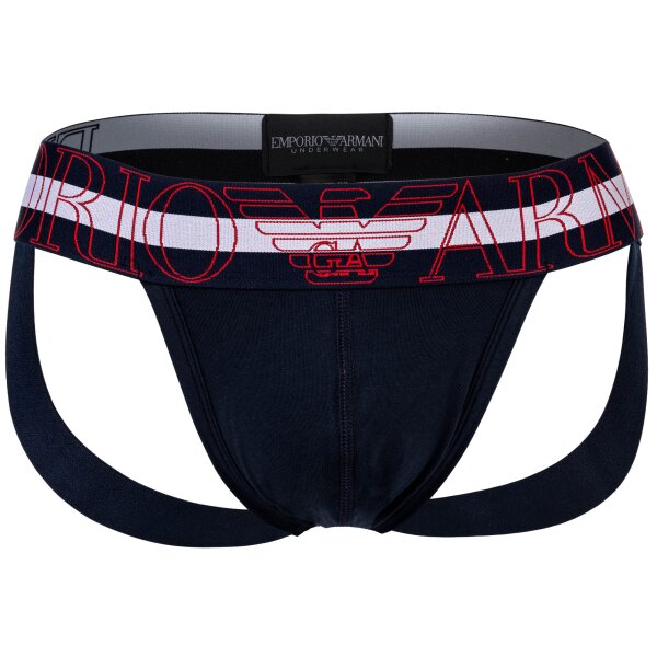 EMPORIO ARMANI Herren Jockstrap - MEGALOGO, Jocks, Tanga Slip, Stretch Cotton Marine XL