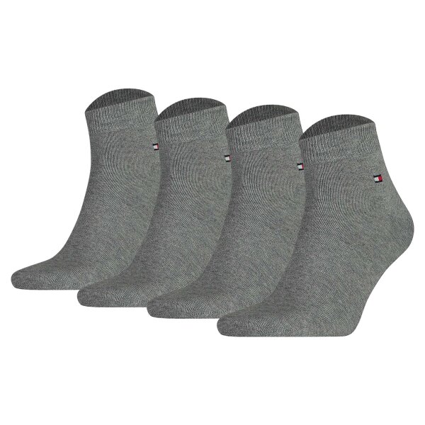 TOMMY HILFIGER Herren Quarter Socken, 4er Pack - Sneaker, Unifarben, 39-49 Grau 39-42