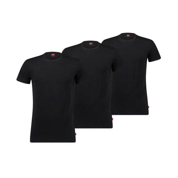 Levis Mens t-shirts, 3-pack - round neck 3P ECOM, short sleeve, solid color Black M (Medium)