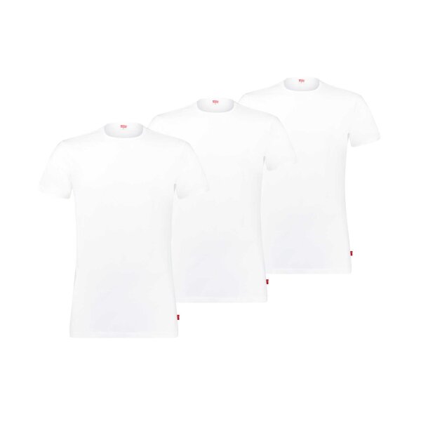 Levis Herren T-Shirts, 3er Pack - Rundhals 3P ECOM, Kurzarm, einfarbig Weiß XXL