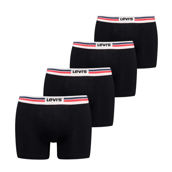 Levis Herren Boxer-Shorts, 4er Pack - Sportswear Logo Boxer Brief ECOM, Organic Schwarz 2XL