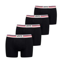 Levis Herren Boxer-Shorts, 4er Pack - Sportswear Logo Boxer Brief ECOM, Organic Schwarz 2XL