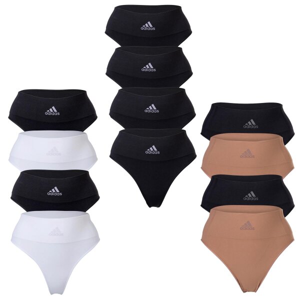 adidas Damen String, 4er Pack - Thong, Slip, Smart Micro 720 Seamless, Logo, uni