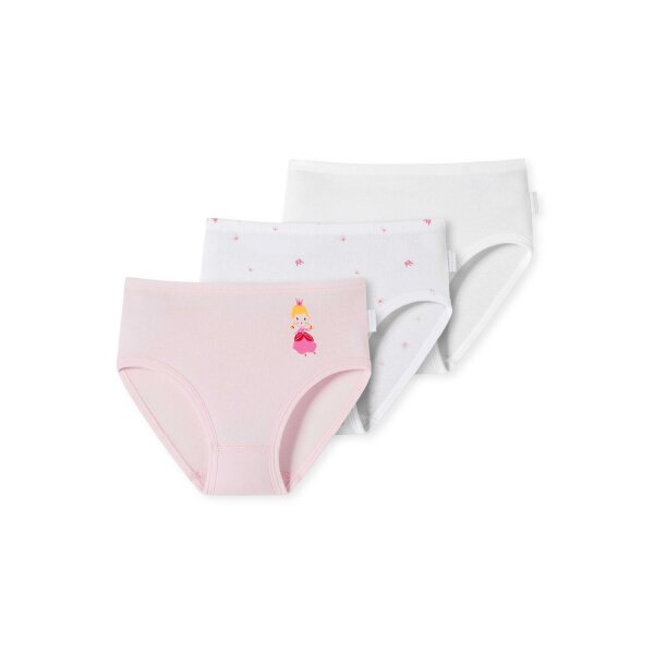 SCHIESSER Girls Briefs, 3-Pack - Underwear, Underpants, Organic Cotton, Patterned, solid color