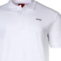 HUGO Herren Polo-Shirt - DONOS222, Pique, 1/2-Arm, Knopfleiste, Logo, Baumwolle Weiß 2 M