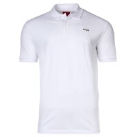 HUGO Mens Polo Shirt - DONOS222, pique, 1/2 sleeve, button placket, logo, cotton White 2 M (Medium)