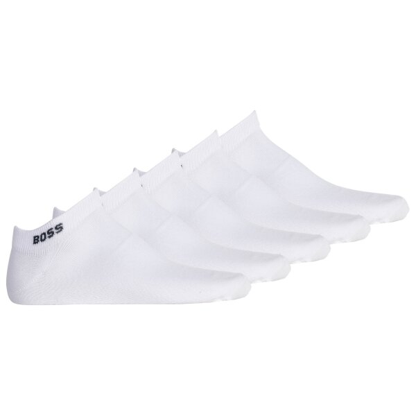 BOSS Herren Sneaker-Socken, 5er Pack - 5P AS Uni CC, kurz, Baumwoll-Mix, uni Weiß 43-46