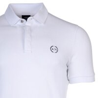 A|X ARMANI EXCHANGE Mens Polo Shirt - Slim fit, Solid Color, Cotton Stretch White S (Small)