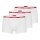 HUGO Mens Boxer Shorts, 3-pack - TRUNK TRIPLET PLANET, Logo, Cotton Stretch White S (Small)