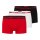 HUGO Mens Boxer Shorts, 3-pack - TRUNK TRIPLET PLANET, Logo, Cotton Stretch Black/Red/White 2XL (XX-Large)