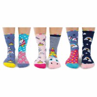 United Oddsocks Kids Socks, 6 Individual Socks - Gift Box, Motif Socks