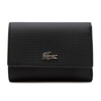 LACOSTE Damen Geldbörse - Compact Wallet, Kunstleder,11,5x22x1cm (HxLxB) Schwarz