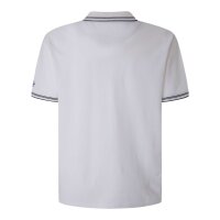 Pepe Jeans Men Polo Shirt - JETT, Short Sleeve, Button Placket, Plain White L (Large)