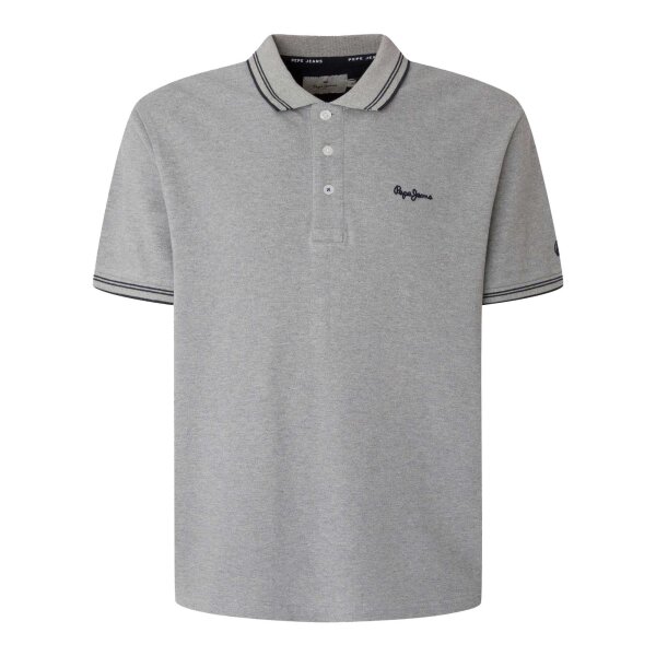 Pepe Jeans Herren Poloshirt - JETT, Kurzarm, Knopfleiste, Einfarbig Grau M