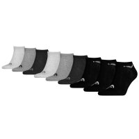 HEAD Unisex Sneaker Socken, 9-pack - PERFORMANCE SNEAKER ECOM, Sportsocken, Logo Grau/Schwarz 35-38