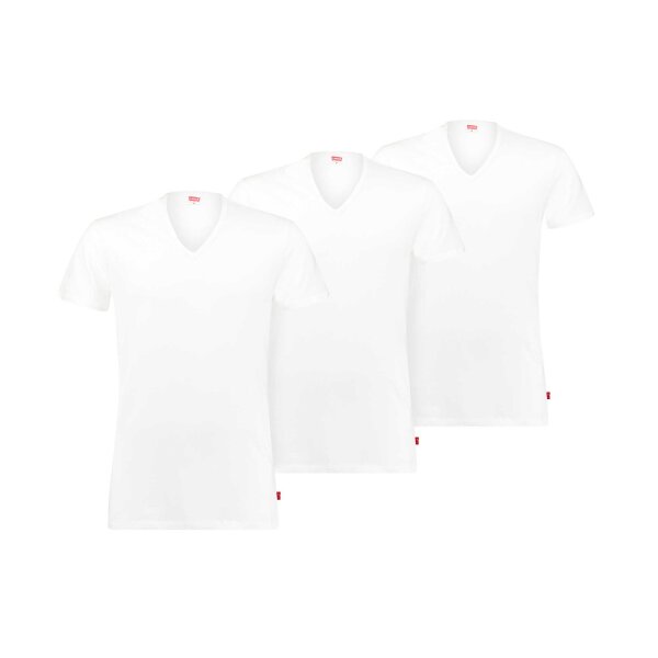 LEVIS Herren T-Shirts, 3er Pack - ECOM, V-Ausschnitt, Kurzarm, einfarbig