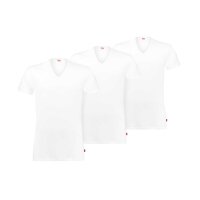 Levis Herren T-Shirts, 3er Pack - ECOM, V-Ausschnitt, Kurzarm, einfarbig Weiß S