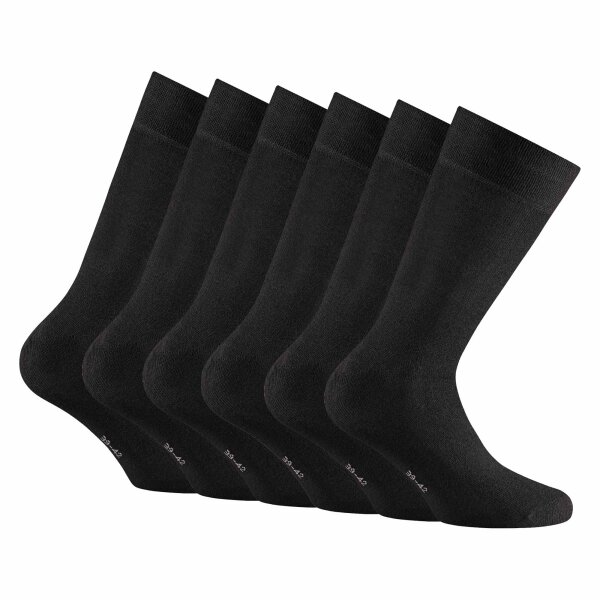 Rohner Basic Unisex Socken, 6er Pack - Cotton, Kurzsocken, einfarbig