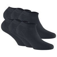 Rohner Basic Unisex Sneaker Socken, 6er Pack - Bambus Schwarz 35-38