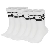 NIKE Unisex 6-Pack Sports Socks - Everyday Essential Stripe, uni White/Black 34-38 (UK 2-5)