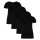 Bamboo basics Damen T-Shirt KATE, 4er Pack - Unterhemd, Rundhals, Single Jersey Schwarz S