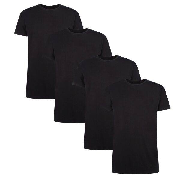Bamboo basics mens t-shirt RUBEN, pack of 4 - undershirt, crew neck, Single Jersey Black S (Small)