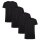 Bamboo basics mens t-shirt VELO, pack of 4 - Undershirt, V-neck, Single Jersey Black S (Small)