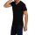 Bamboo basics Herren T-Shirt VELO, 4er Pack - Unterhemd, V-Neck, Single Jersey Schwarz XL