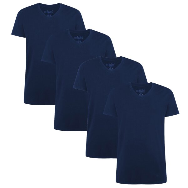 Bamboo basics mens t-shirt VELO, pack of 4 - Undershirt, V-neck, Single Jersey Navy XL (X-Large)