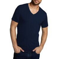 Bamboo basics mens t-shirt VELO, pack of 4 - Undershirt, V-neck, Single Jersey Navy XL (X-Large)