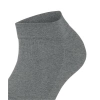 FALKE Damen Sneaker-Socken - Sensitive London, Baumwolle, Bündchen, Logo, einfarbig, kurz Grau 35-38